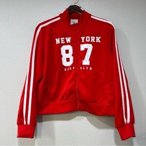Orange Kiss Brooklyn New York Red Full Zip Lightweight Track Jacket Women’s XL